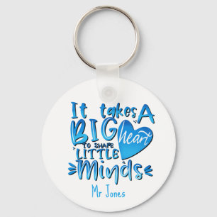 Porte-clés Prend un grand coeur rouge pomme professeur carnet