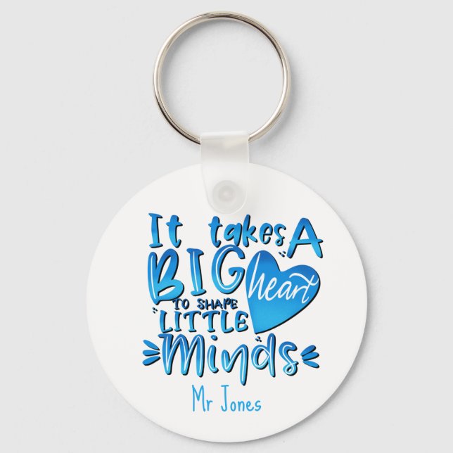 Porte-clés Prend un grand coeur rouge pomme professeur carnet (Recto)