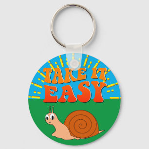 Porte-clés Prenez-Le Facile Cartoon Snail Sunburst