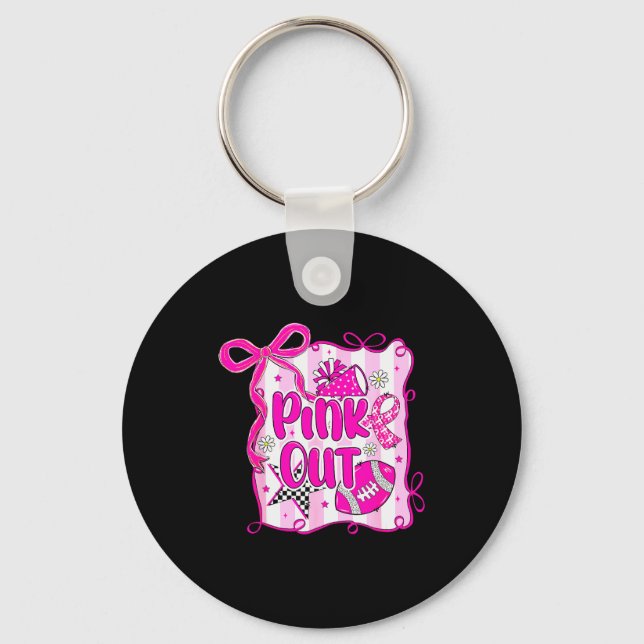Porte-clés Preppy Football Nk Out Coquette Breast Cancer Chee (Recto)