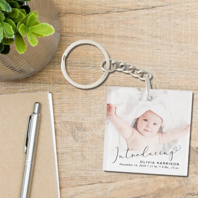 Porte-clés Présentation du Faire-part de naissance photo (Créateur téléchargé)