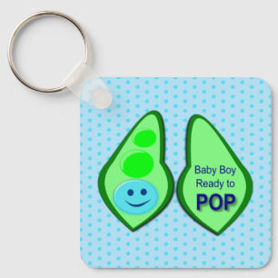 Porte-clés Prêt à faire Pop Baby Boy Baby shower de pois bleu