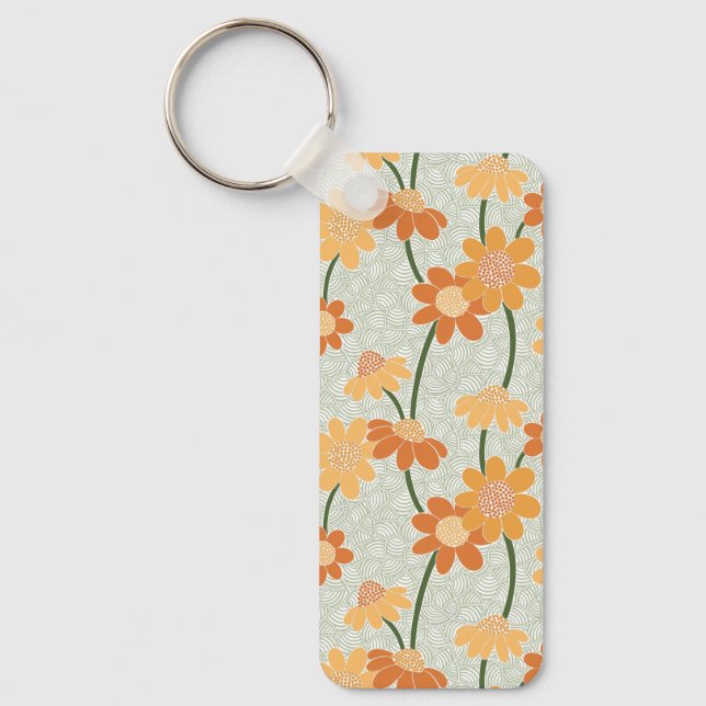Porte-clés Pretty retro muted 1970 s flowers (Recto)