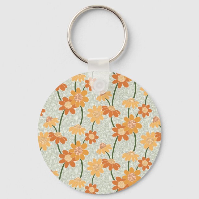 Porte-clés Pretty retro muted 1970 s flowers (Recto)