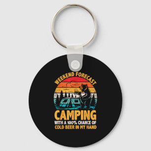 Porte-clés Prévisions de week-end de camping 100% de chance d