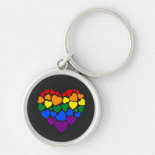 Porte-clés Pride- gay arc-en-ciel coeur de l'amour