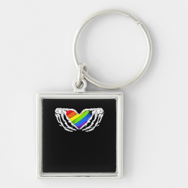 Porte-clés Pride - Pride Skeleton mains avec coeur 2 Classic (Devant)