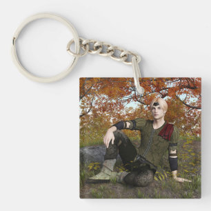 Porte-clés Prince de la forêt de fantaisie d'automne Portrait
