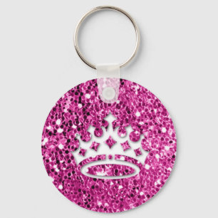 Porte-clés Princesse Girly Crown sur le regard rose de