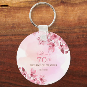 Porte-clés Printemps Sakura Cherry Blossom Crème rose Anniver