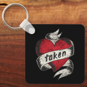 Porte-clés Prise Et Amoureuse Vintage Tatouage Cœur Fiançaill