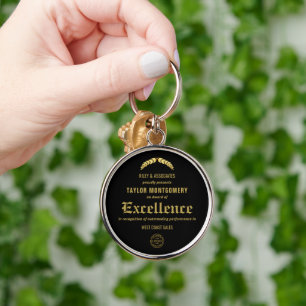Porte-clés Prix d'excellence avec logo d'entreprise