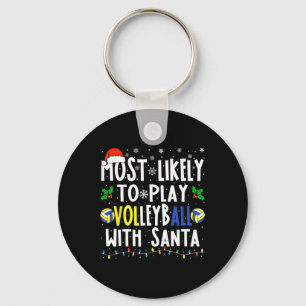 Porte-clés Probablement Jouer Au Volley-ball Avec Père Noël C