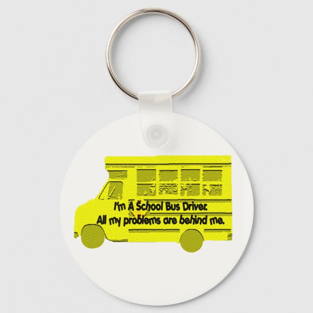 Porte-clés Problèmes de pilote de bus derrière moi (Recto)