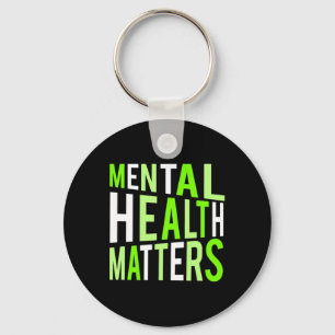 Porte-clés Problèmes de santé mentale Typographie pour le sou