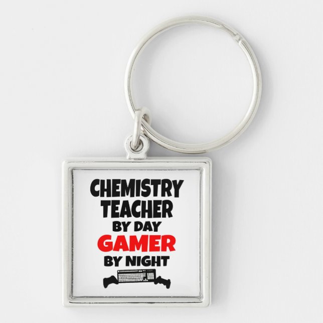 Porte-clés Professeur de chimie gamer (Devant)