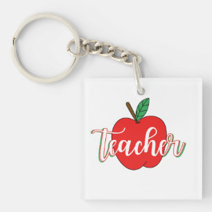 Porte-clés Professeur pomme rouge - cadeau génial pour les en