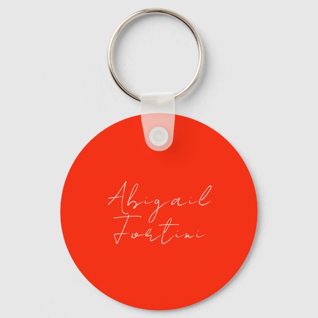 Porte-clés Professionnel minimaliste rouge blanc moderne (Recto)