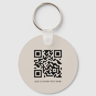 Porte-clés Professionnel Moderne Logo Entreprise QR Code Beig