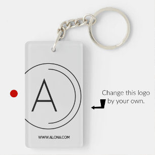 Porte-clés professionnels minimalistes logo noir e