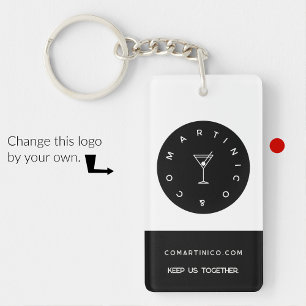 Porte-clés professionnels minimalistes noir et bla