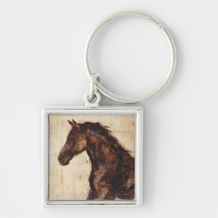 Porte-clés Profil du cheval sauvage Brown