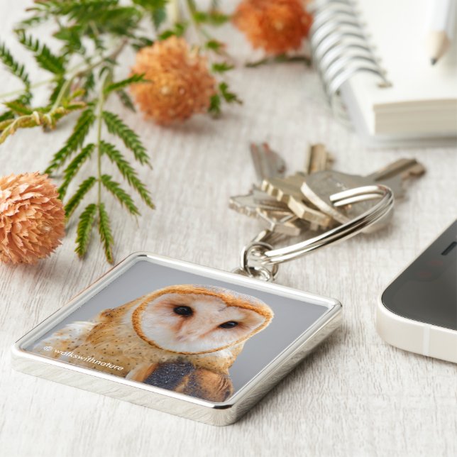 Porte-clés Profil d'un Chouette de la grange serène (Côté)