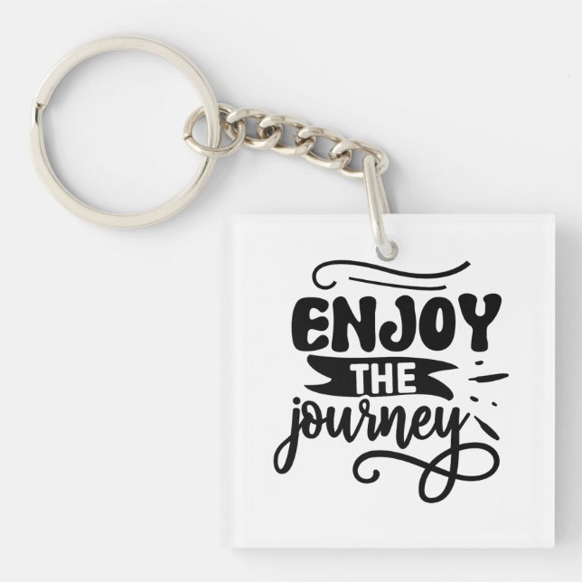 Porte-clés Profitez de la Citation Inspirationnelle de Voyage (Devant)