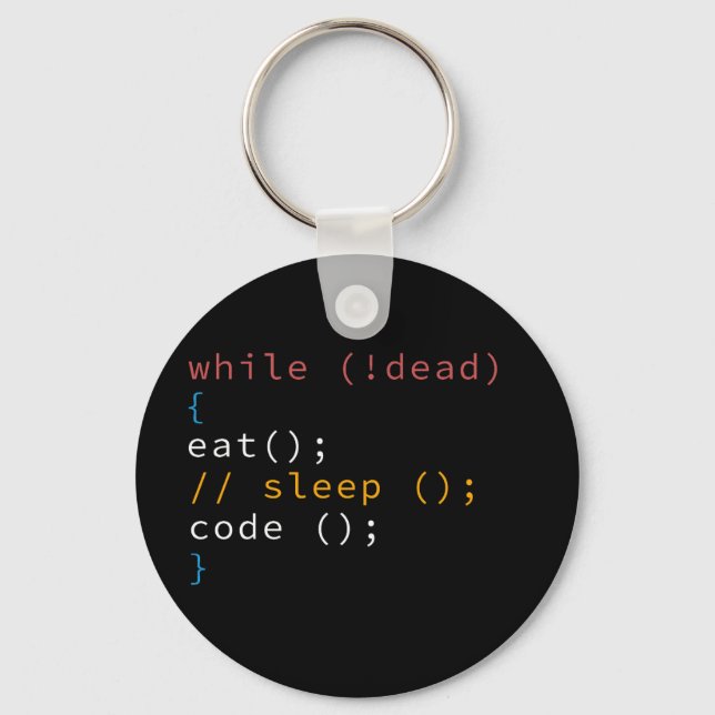 Porte-clés Programme Eat Code Sleep (Recto)