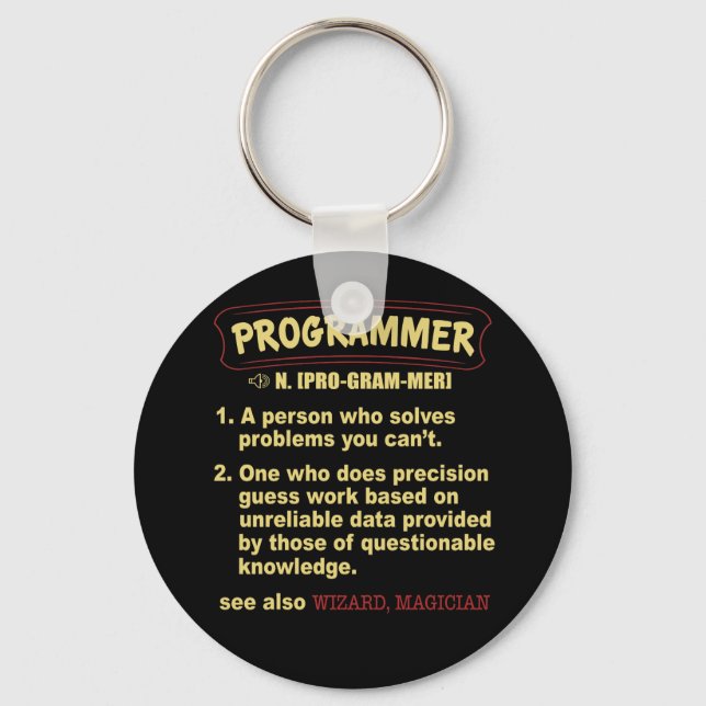 Porte-clés Programmer Funny Dictionnaire Définition T Chemise (Recto)