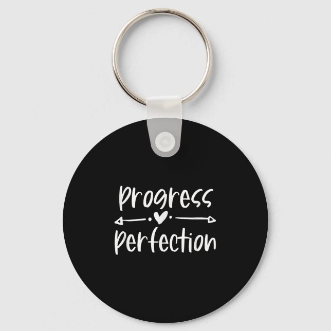 Porte-clés Progress Over Perfection Motivational  (Recto)