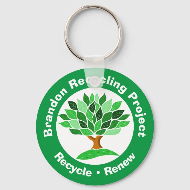 Porte-clés Projet de recyclage. Recycler et renouveler. (Recto)
