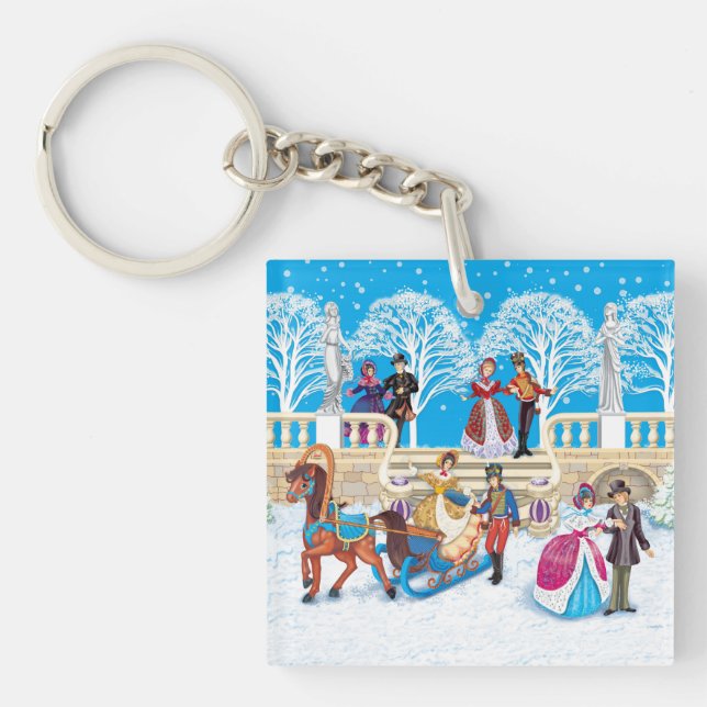 Porte-clés Promenade hivernale (Devant)
