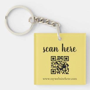 Porte-clés promo logo entreprise code QR or