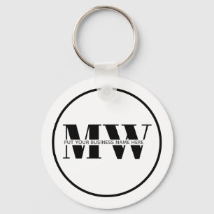 Porte-clés Promotional Black & White Business Monogram Logo