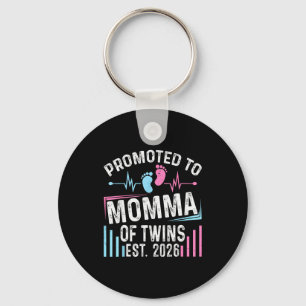 Porte-clés Promue Maman de Jumeaux Ét 2026 Baby Shower Vi