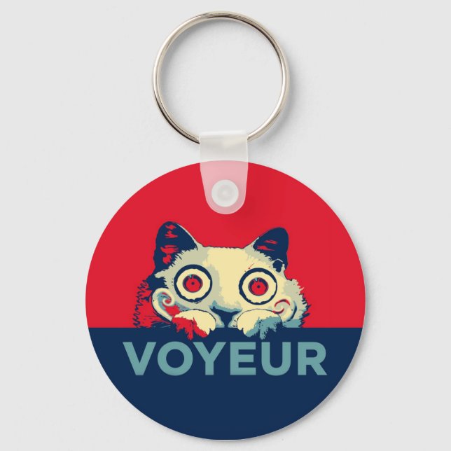 Porte-clés Propagande de chat VOYEUR (Recto)