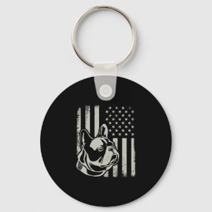 Porte-clés Propriétaire de bouledogue français patriotique am