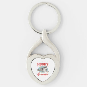 Porte-clés Propriétaire de chiens Husky Grandpa Sibérien Husk