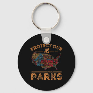 Porte-clés Protéger nos parcs Carte du parc national Randonné