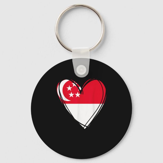 Porte-clés Proud Singarean Boy Girl Aunt Dad Mom Singare Flag (Recto)