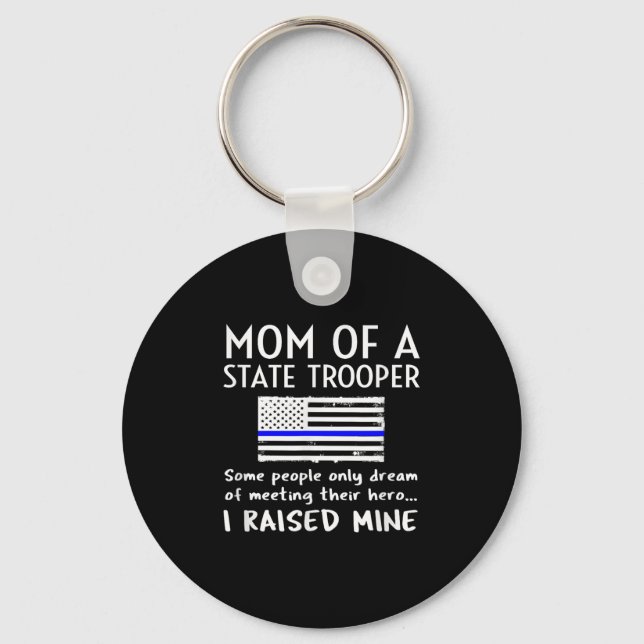 Porte-clés Proud State Trooper Mom Mother Thin Blue Line Amer (Recto)