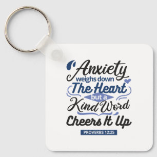 Porte-clés Proverbes 12:25 Verset de la Bible – Art de mots g