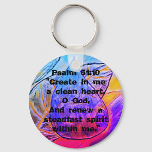 Porte-clés Psalm 51:10 - Bible Scripture - Renew me 