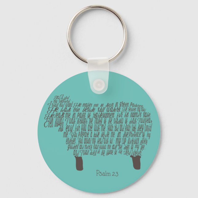 Porte-clés Psaume 23 Verse de la Bible (Recto)