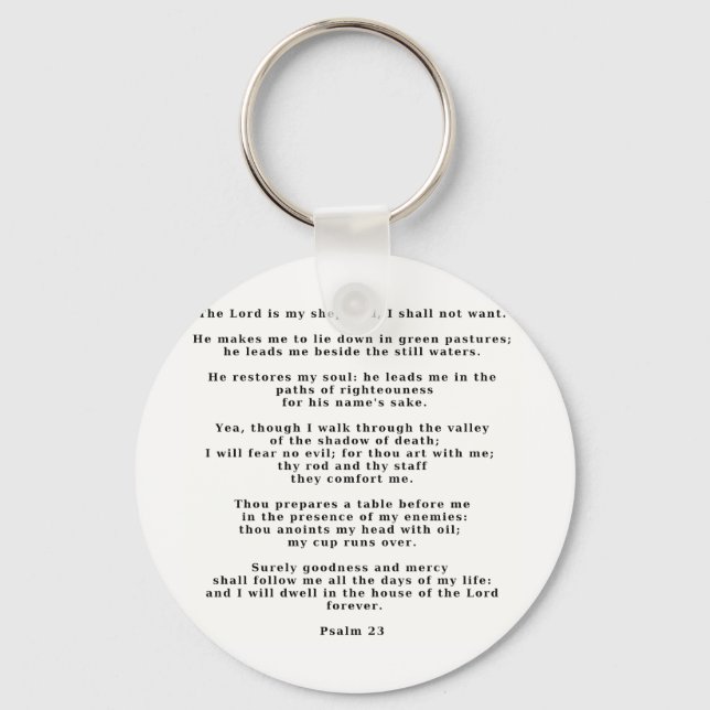 Porte-clés Psaume 23blanc (Recto)