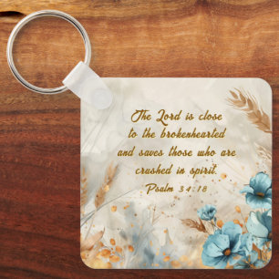 Porte-clés Psaume 34:18 Le Seigneur est proche de la Bible au