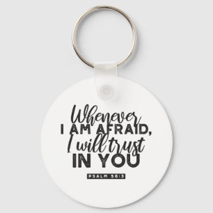 Porte-clés Psaume 56:3 Bible Verse Art "Je ferai confiance en
