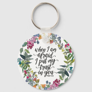 Porte-clés Psaume 56:3 Quand j'ai peur, je te fais confiance