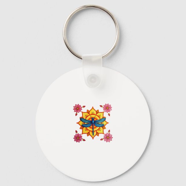 Porte-clés Psychedelic Sacred Geometry Mandala Insect Nature  (Recto)